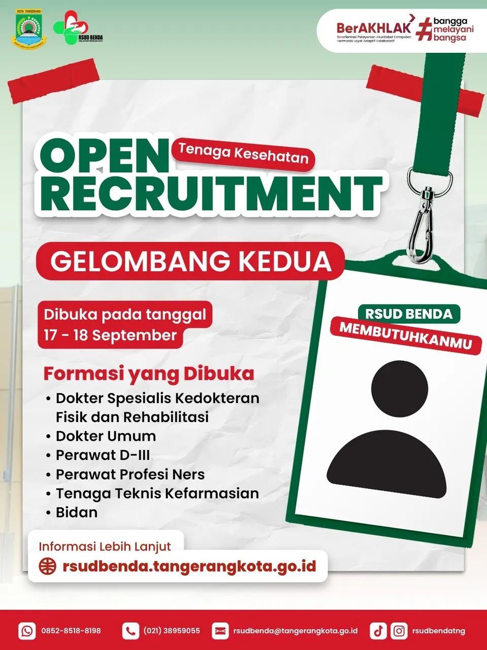 Seleksi Penerimaan Pegawai Non ASN BLUD UPT RSUD Benda Gelombang 2